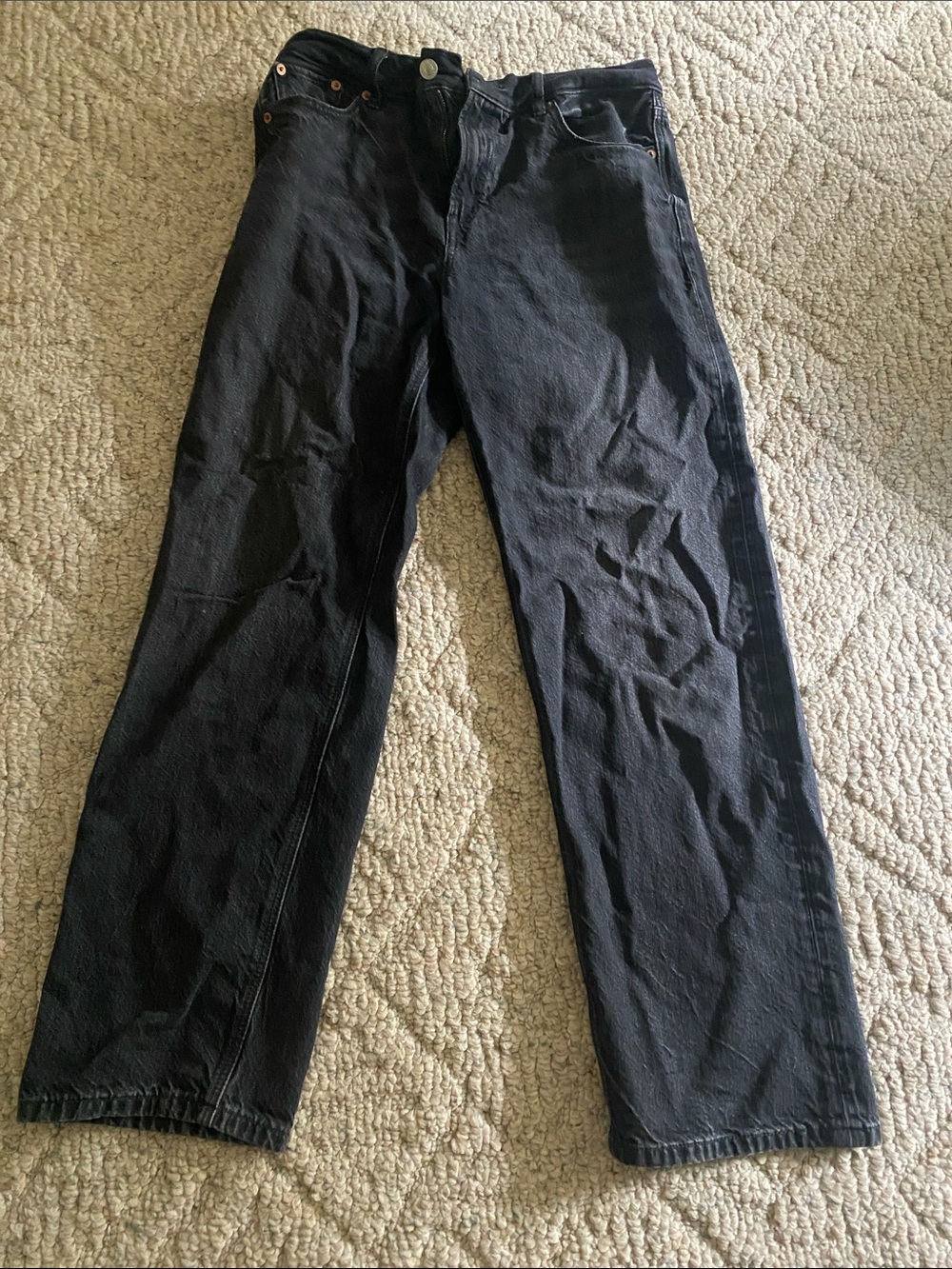 American Eagle Outfitters Black Straight-Leg Chinos